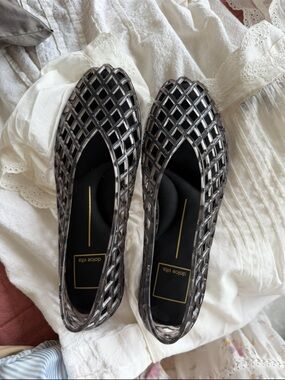 Dolce Vita Smoky Gray Lattice Jelly Flats